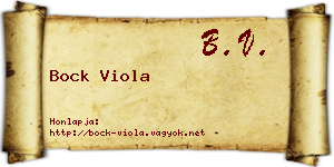 Bock Viola névjegykártya